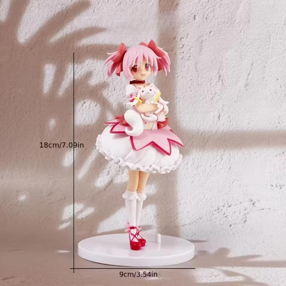 18cm Madoka Kaname Action Figure Puella Magi Madoka Magica Anime Collectible Statue Desktop Decor Gift For Kids Fans