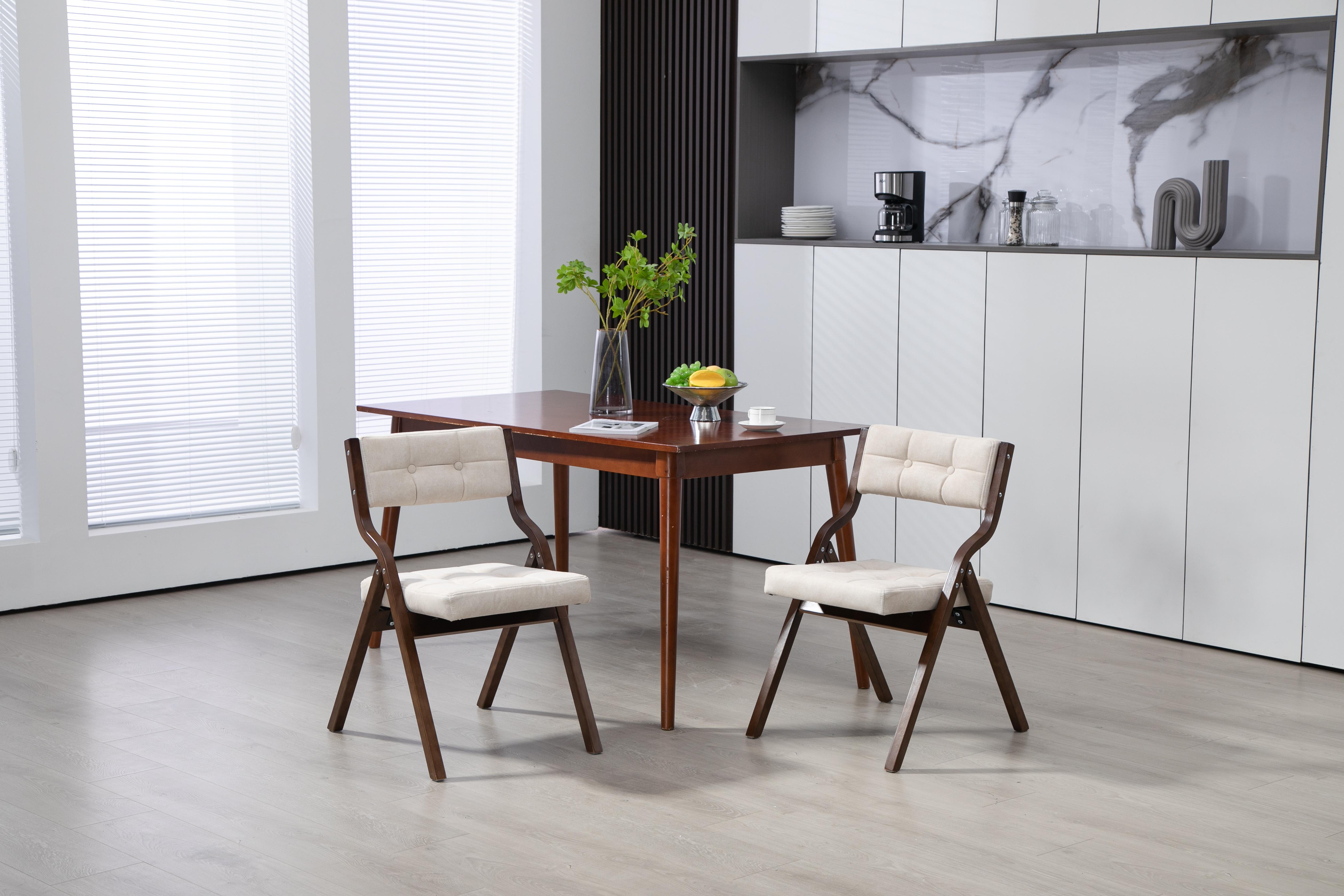 HOMEFUN Folding Chairs, Wooden Padded Chairs