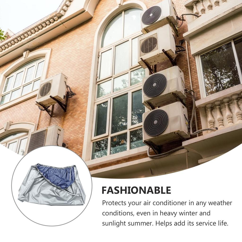 1Pcs Air Conditioner Outer Machine Cover Waterproof Dustproof Black Protective Cover Outdoor Air Conditioner Protector