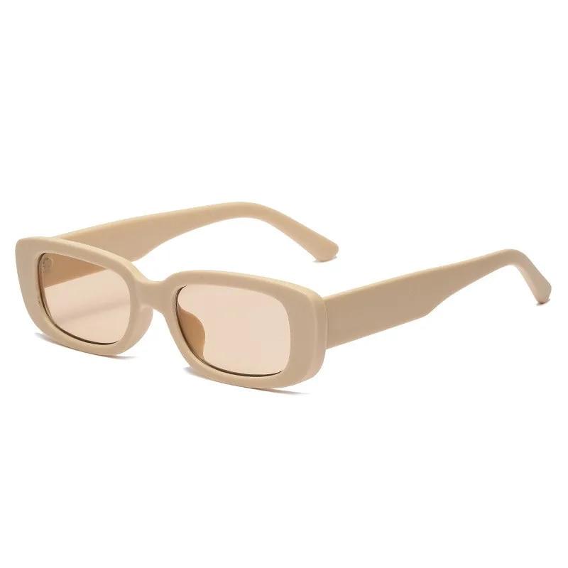 Women Small Rectangle Sunglasses Unisex Vintage Anti-glare UV400 Shades Eyewear Outdoor Riding Car Driving Eye Protection