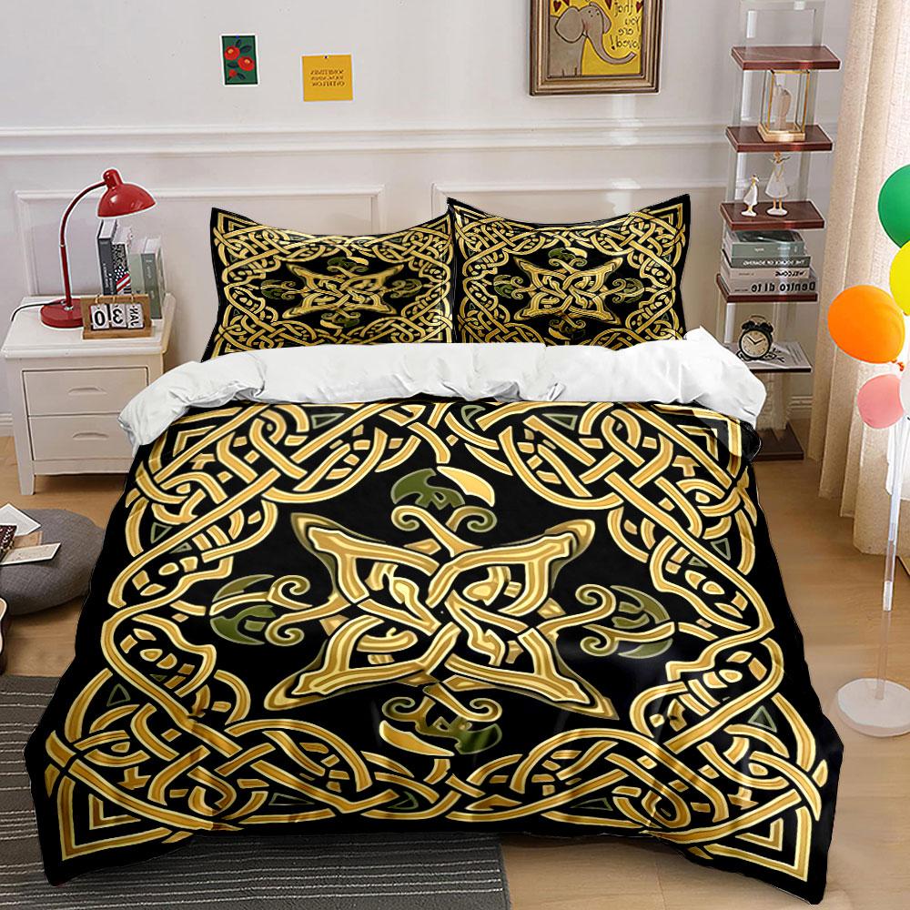 Grosstor Unisex Elegant Celtic Design Set - Decor Exquisite Three-Piece Bedding Set Gift For Kids And Adults