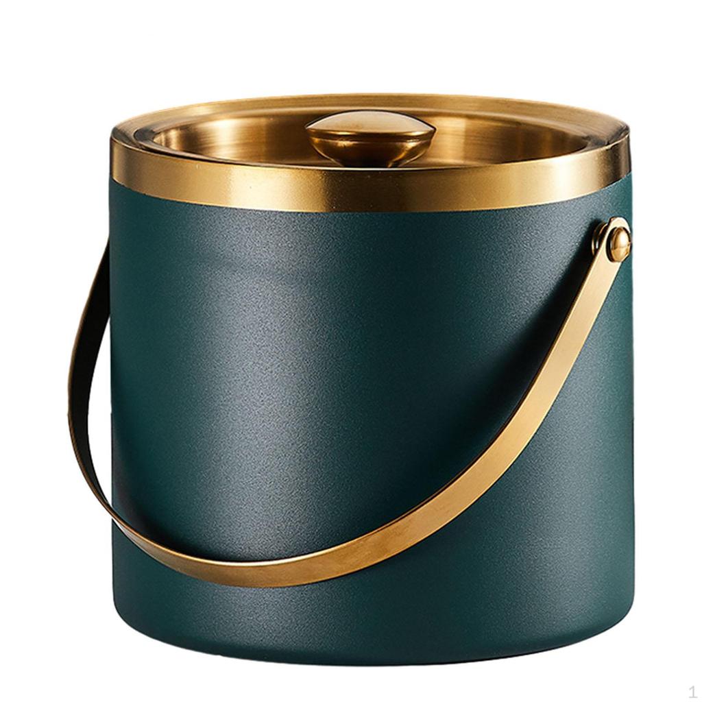 Elegant Stainless Steel Ice Bucket with Easy Grip Handle