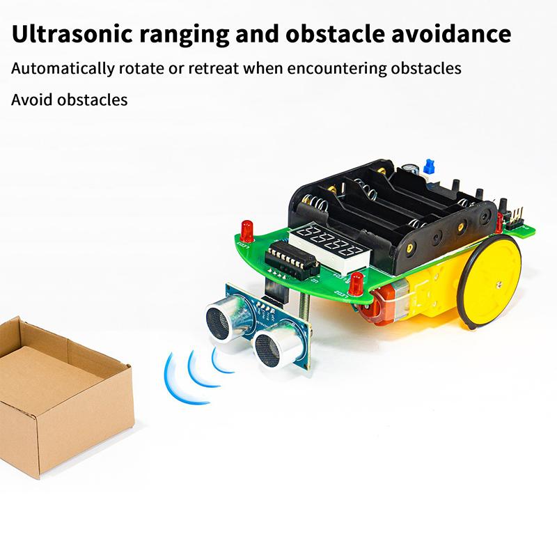 DIY Set for Ultrasonic Sensing Car; LED Display Programming and Soldering Practice Tool Kit