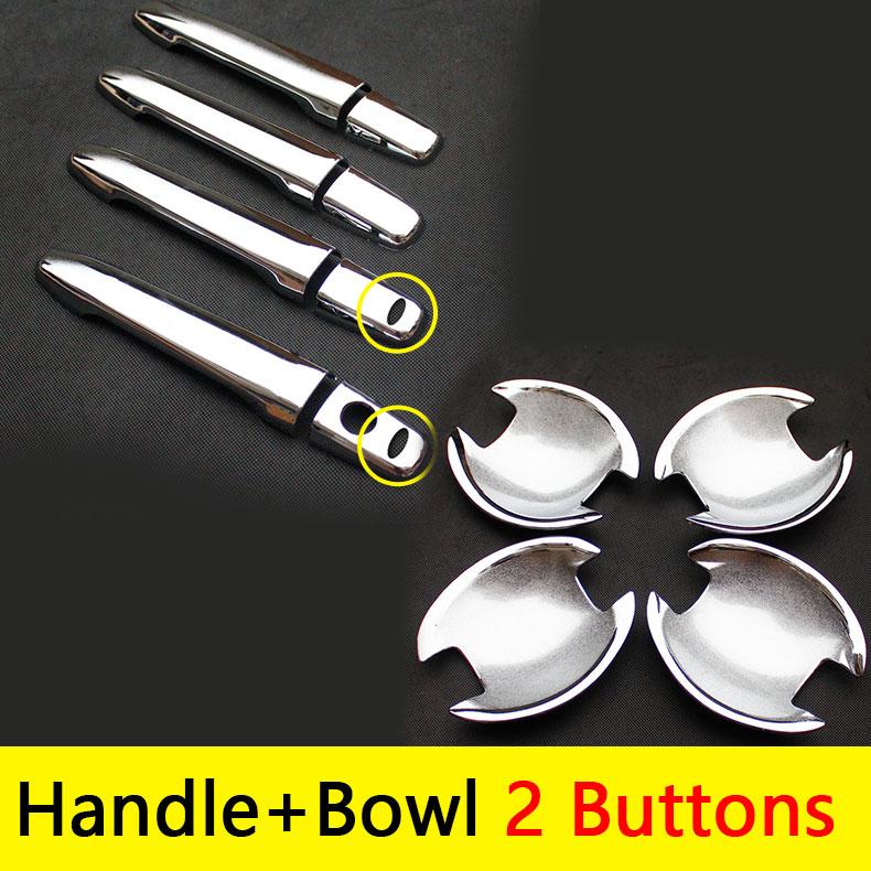 For Mitsubishi Lancer Accessories Chrome Door Handle Luxury No Rust Lancer 10 Lancer X Lancer EX Car Stickers Car Styling