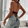 TEMU 2025 Spring/Summer Sexy Halter Backless Top - Euro & US Style Hot Sale