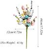 Easter Artificial Flower Bouquet Pastel Plastic Faux Floral Arrangement with Eggs and Berries - for Home Decor
