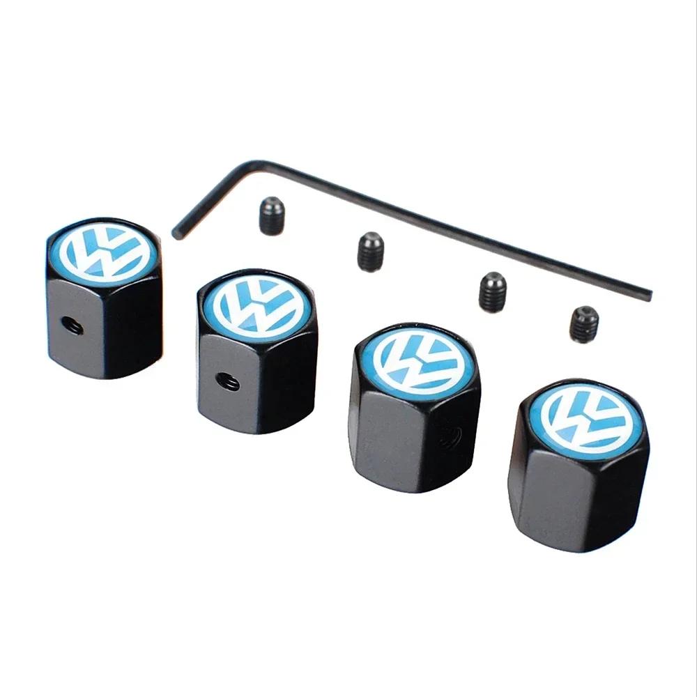 Für VW Neu 4 Stück Diebstahlschutz Auto Rad Reifen Ventilkappen Für Volkswagen Rline GTI Passat Santana Touareg Tiguan Bora Jetta Käfer Sc