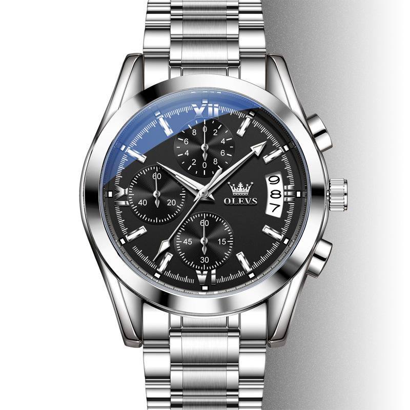 OLEVS Men Watch Multi Functional Waterproof Calendar Chronograph Luxury Brand Original Quartz Watch Men Sports Watch