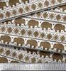 Soimoi Japan Crepe Satin Fabric Aztec & Tribal Elephant Ethnic Print Sewing Fabric Metre 42 Inch