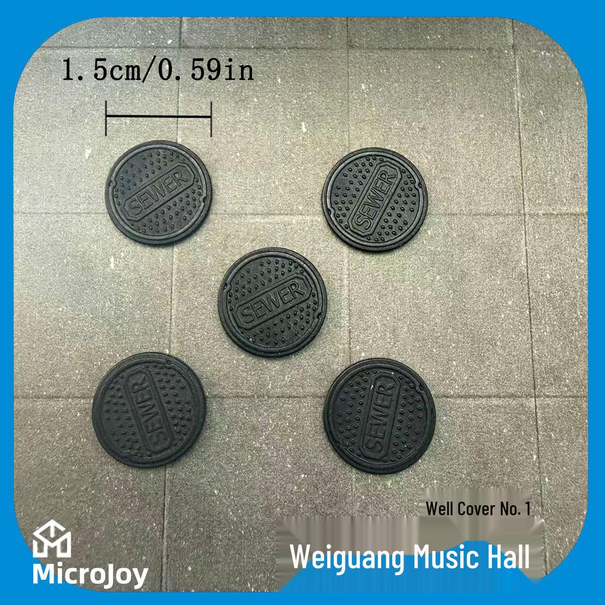 

1/64 Miniature Manhole Cover Ornament for Micro Landscape or Sand Table Decor