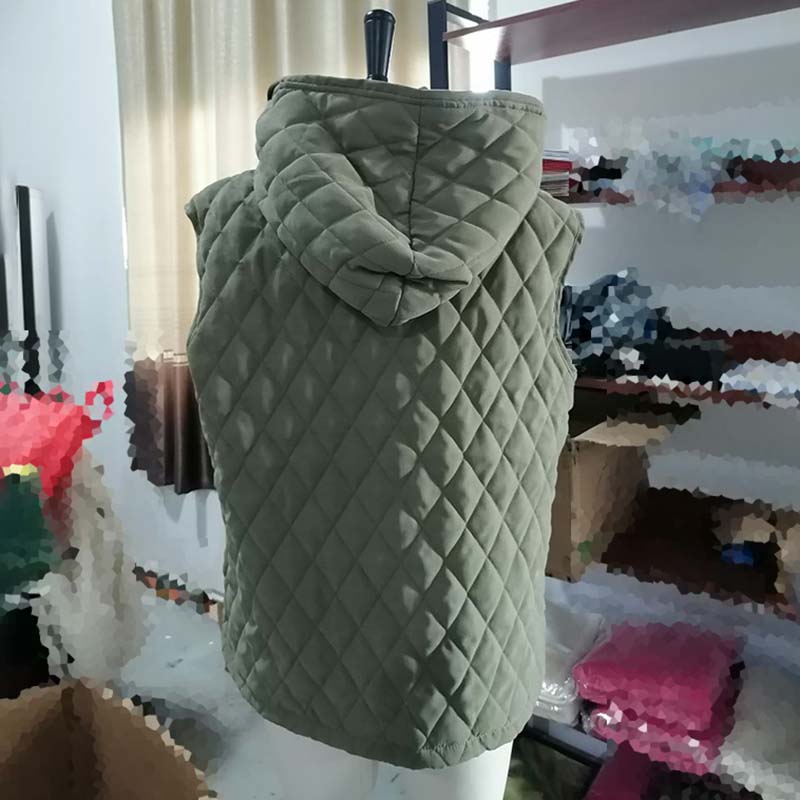 Hooded Cotton Vest Solid Color Sleeveless Jacket Women's Loose Warm Lightweight Cotton Clothing Harajuku Style Casual Autumn and Winter