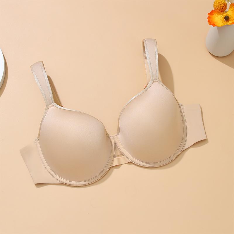 

Большое нижнее белье для женщин, бюстгальтер с поддержкой и сбором, дышащий и бесшовный, с большой чашкой 40/90E бежевый