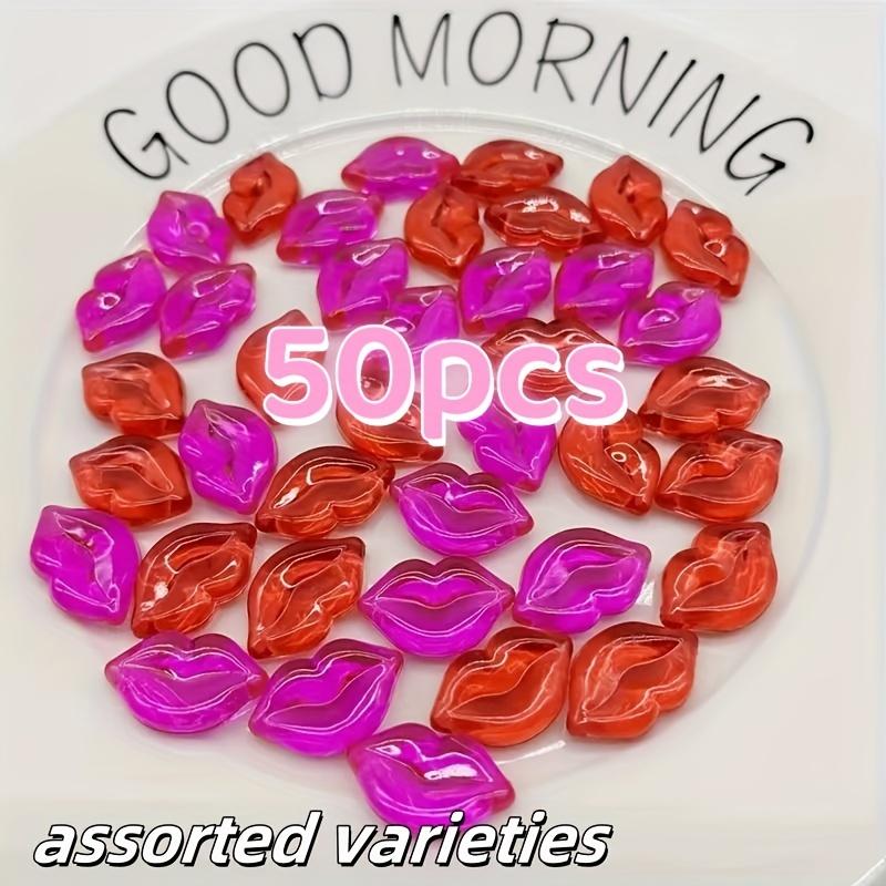 

50 Lip Resin Bead Combination - Non porous, Perfect for Valentine s Day, Wedding, Party, and Craft Jewelry Making Supplies