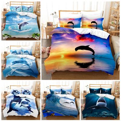 3D Ocean Animal Pattern Bedding Set Bedroom Quilt Cover Pillow Case Home Bedding Set AU/EU/US Full Size Single/Double Bed Home Decoration