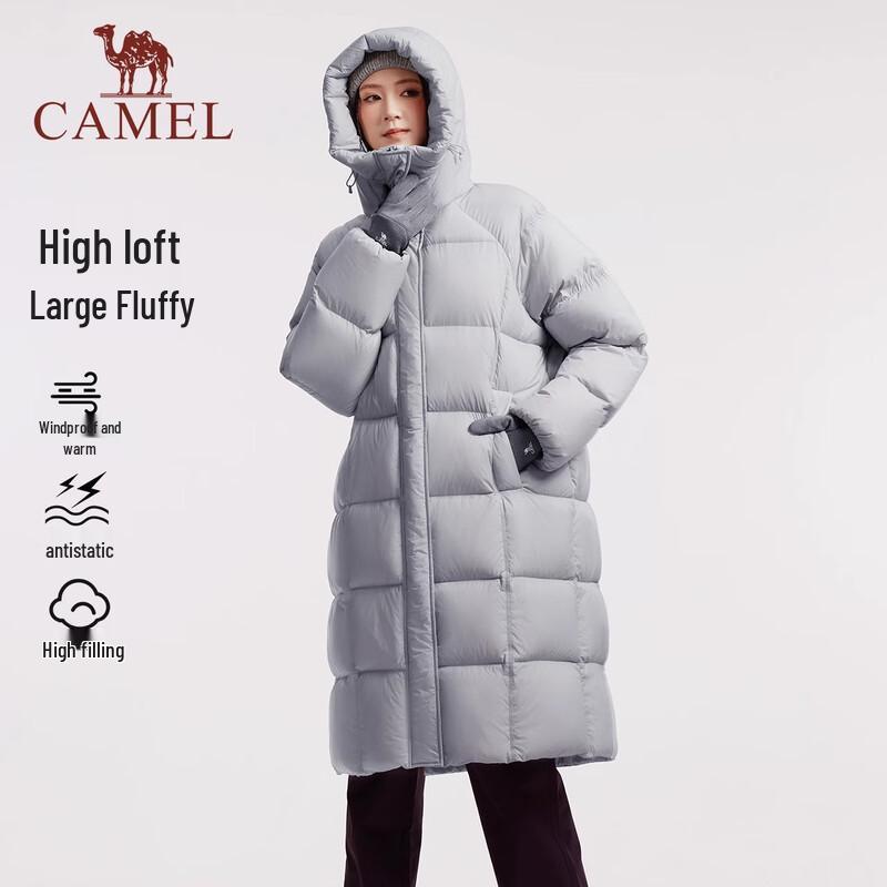 Camel Women's Mid-Length Puffer Down Jacket