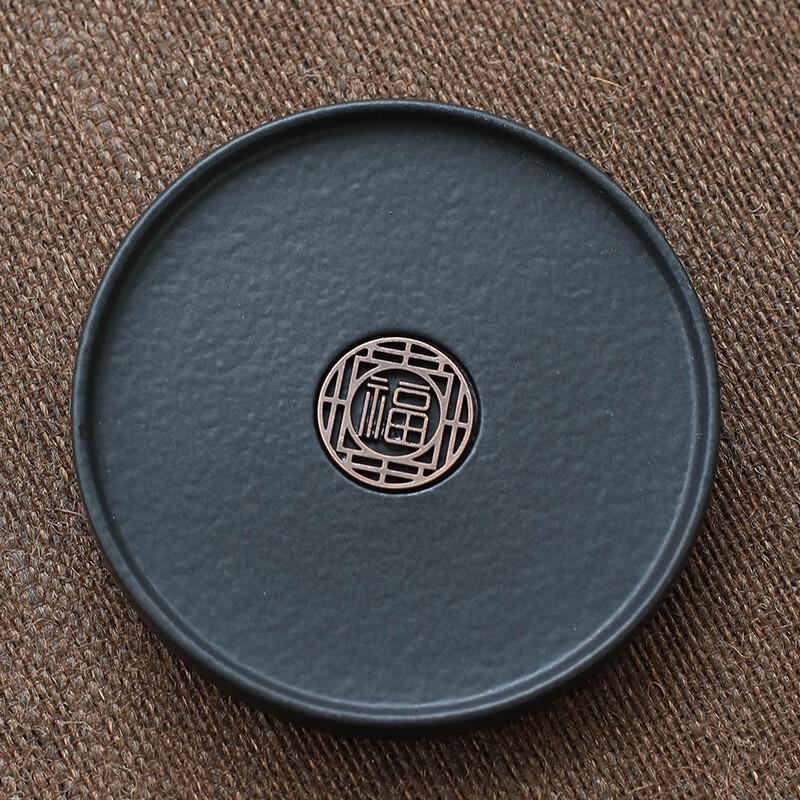 Coarse Ceramic Heat-Insulating Tea Coaster Round