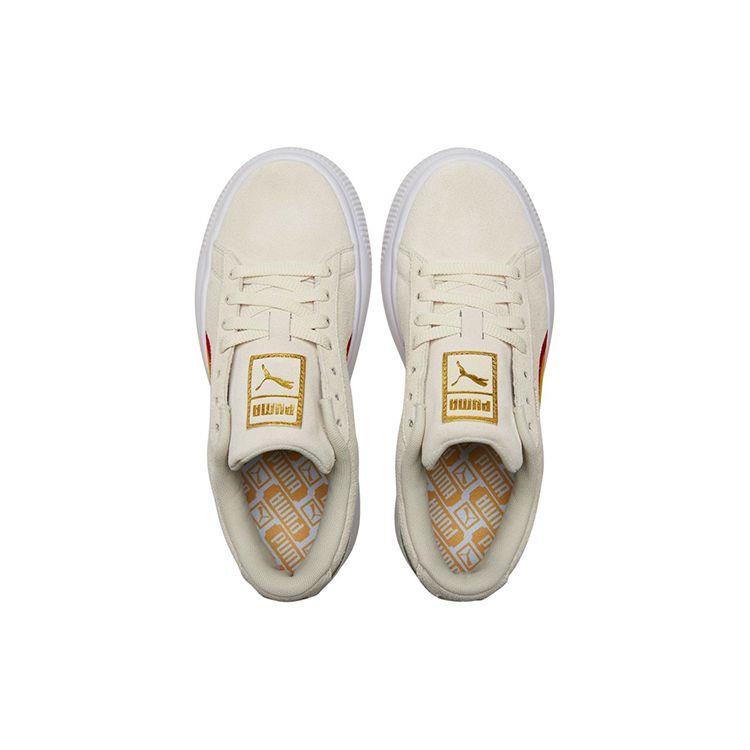 PUMA Women's Off White Suede Mayu Rainbow Low Top Sneakers 387239-03