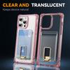 For iPhone 15 Pro Case Reinforced Corners TPU + Acrylic Phone Cover with Kickstand Card Holder