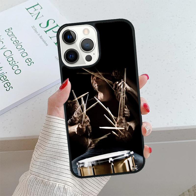 

Drum Rock Drummer Musician Drumsticks Phone Case cover For iPhone 17 Air 15 16 16e 14 13 12 11 Pro Max Coque For Apple PLUS iPhone 11pro max