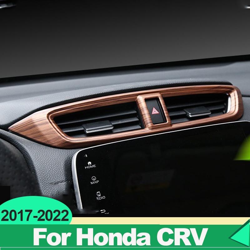 For Honda Crv CR-V 2017-   Car Center Control Air Condition Vent Outlet Frame Cover Trim Strip Sticker Accessories