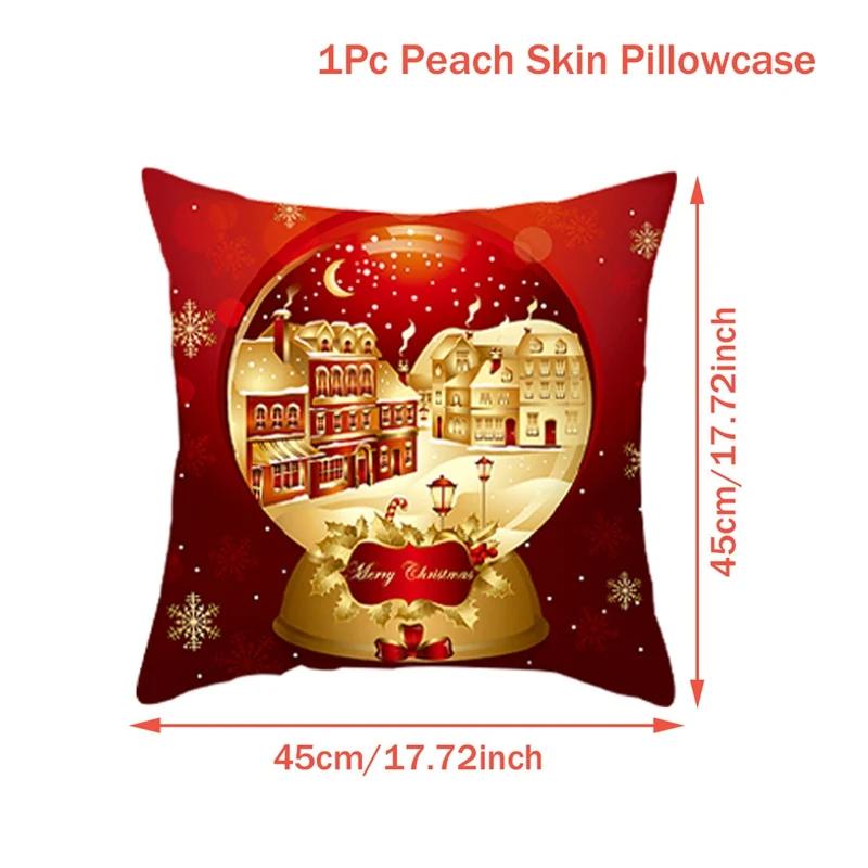 Christmas Cushion Cover Merry Christmas Decorations for Home 2026 Christmas Ornament Navidad Noel Xmas Gifts Happy New Year 2026