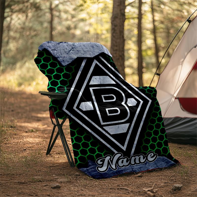 Personalized Custom Name Blanket - Borussia Mönchengladbach Print Design,Blanket for Sofa,Bed,Travel,Camping - Soft and Warm, Great Gift
