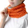 Maison Peony Ribbed Neck Warm and Cold Weather Made In Japan Silk-Lined Warmer, Protection, Unisex, (Orange)