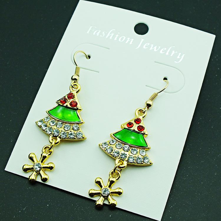 European & American Fashion Green Enamel Christmas Tree Earrings (2020 Edition)