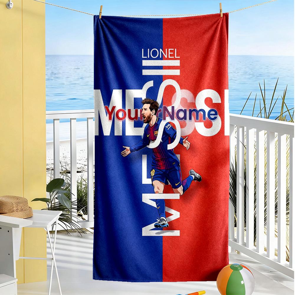 Messi Personalized Name Beach Towel Super Soft & Absorbent Portable for SwimmingBeachCamping Travel Beach AccessoriesGym