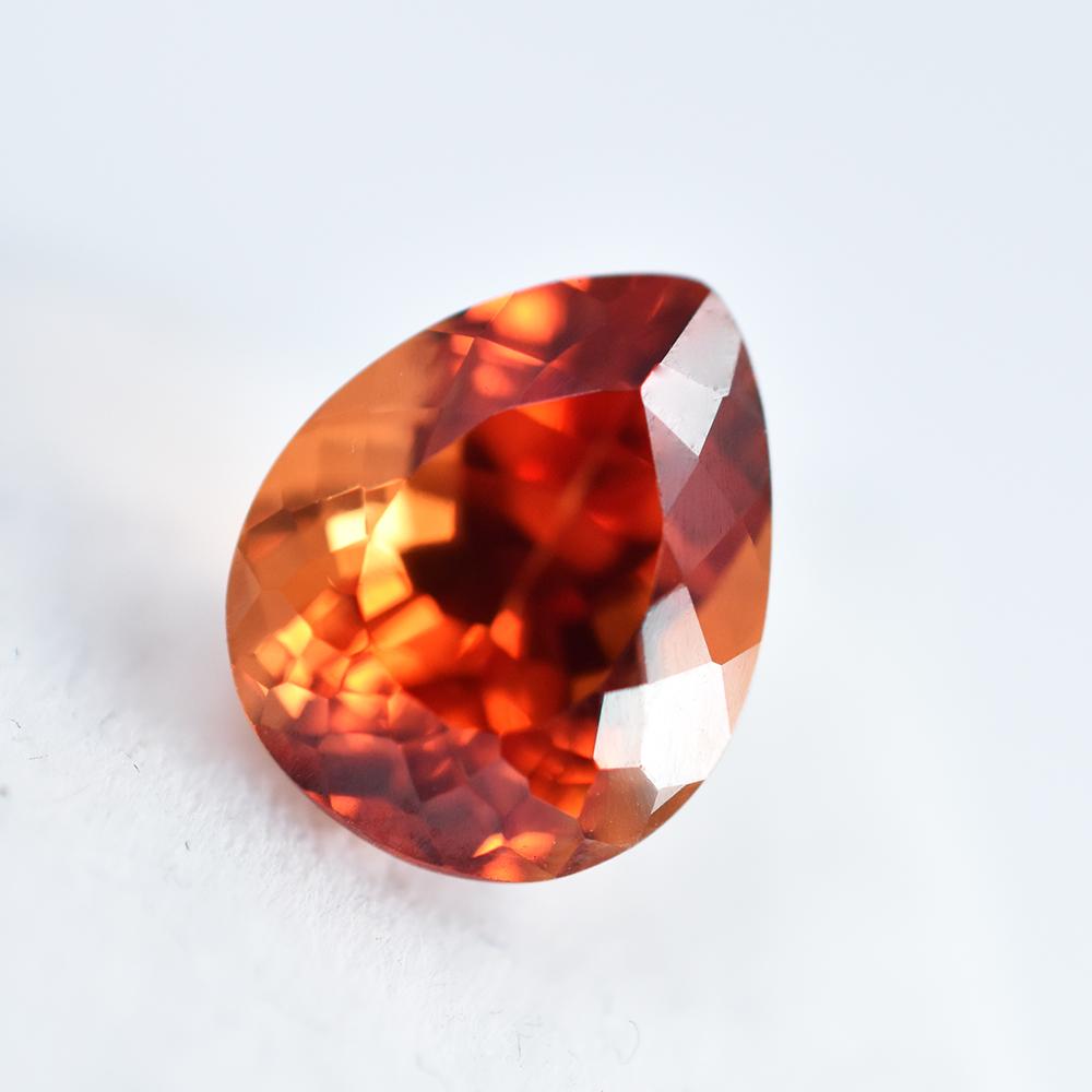 6.95 Ct Natural Orange Sapphire Pear Cut Loose Gemstone For Collection