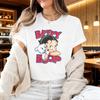 Betty Boop with Pudgy Dog Shirt Vintage Women Summer Cotton Short Sleeve Retro Cartoon Girl Graphic Printed Casual Daily Outfit