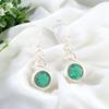 Green Emerald Gemstone 925 Sterling Silver Handcrafted Drop & Dangle Earrings CE-14-12