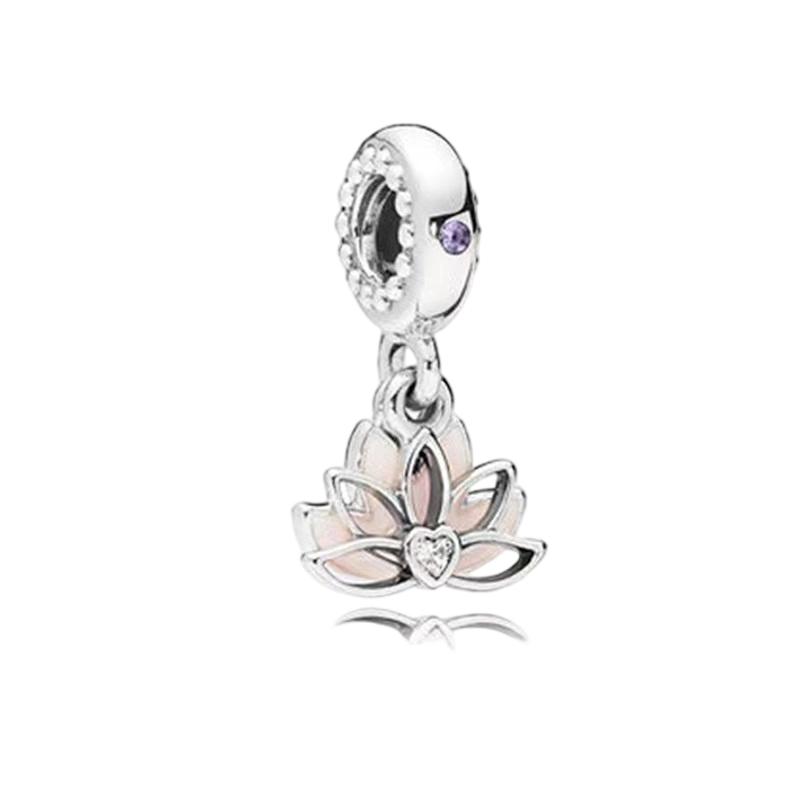 Pink Flowers Series Charm Beads Daisy Flower Clip Cherry Blossom Rose In Bloom Fit Original Bracelets Diy Jewelry Gifts