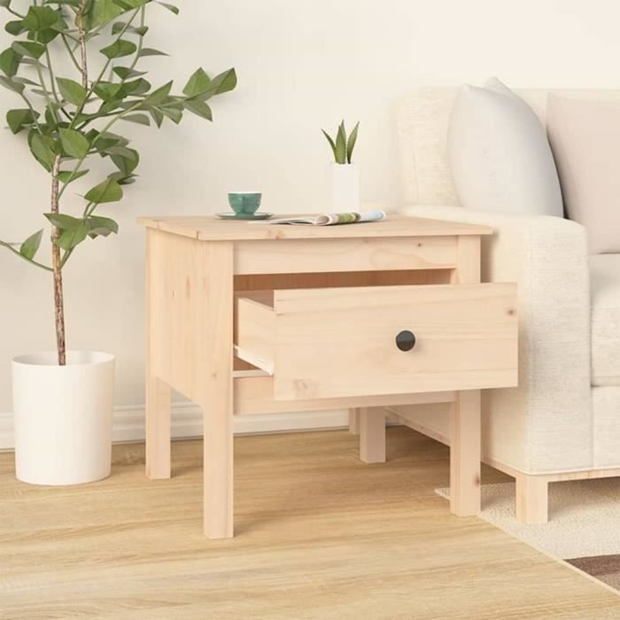 813794 vidaXL Table d'appoint 50x50x49 cm Bois massif de pin