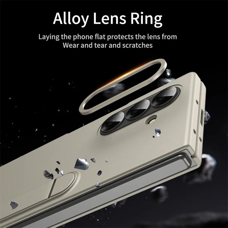 High-end with Holder Phone Case for The New Hot Samsung Galaxy Z Fold 7 6 5 4 3 Ultra-thin Shockproof Skin Feel Protective Cover