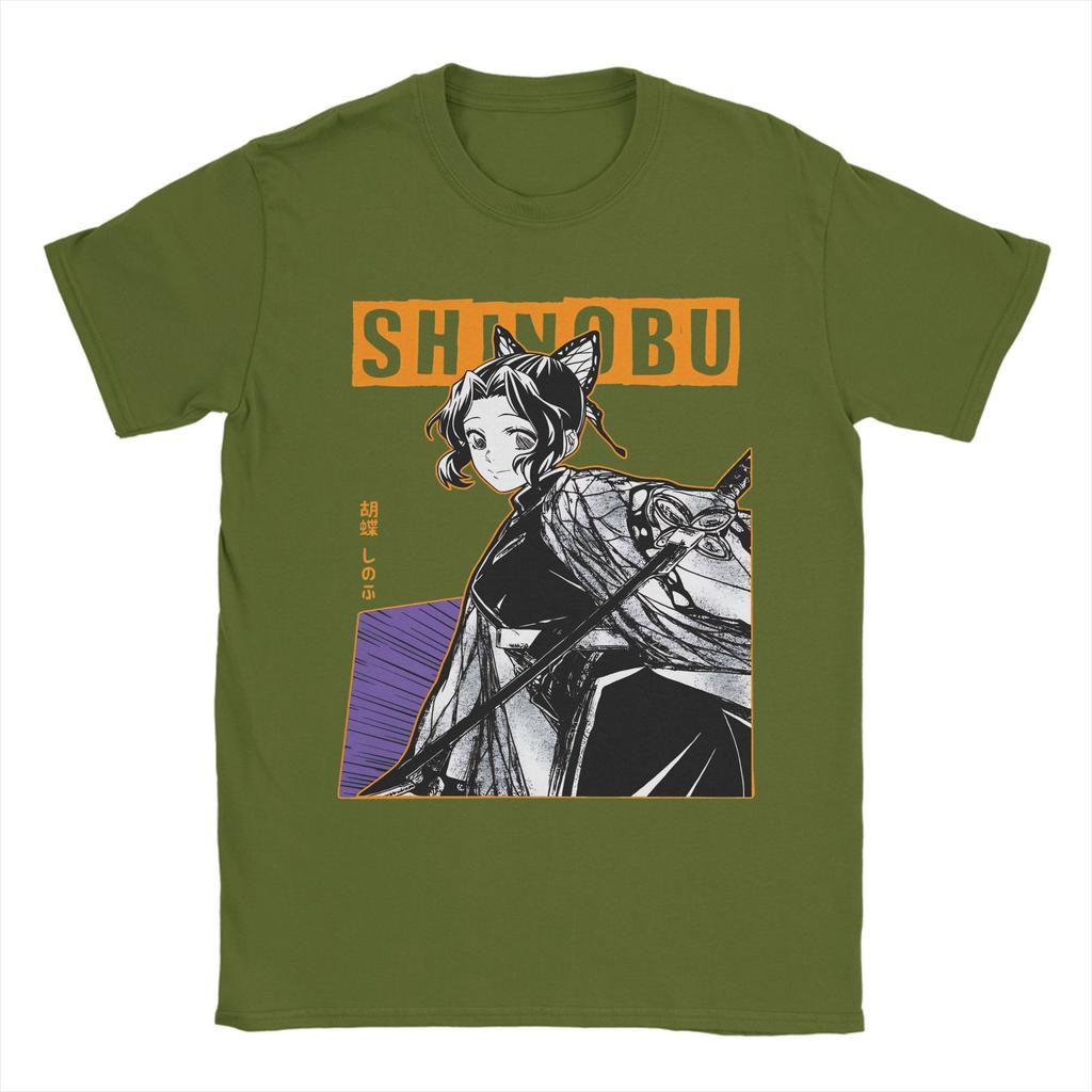 Kochou Shinobu 100% Cotton T Shirt For Couple Summer  Streetwear T-Shirts O-Neck Trending Tee Shirt Oversized Print Tops