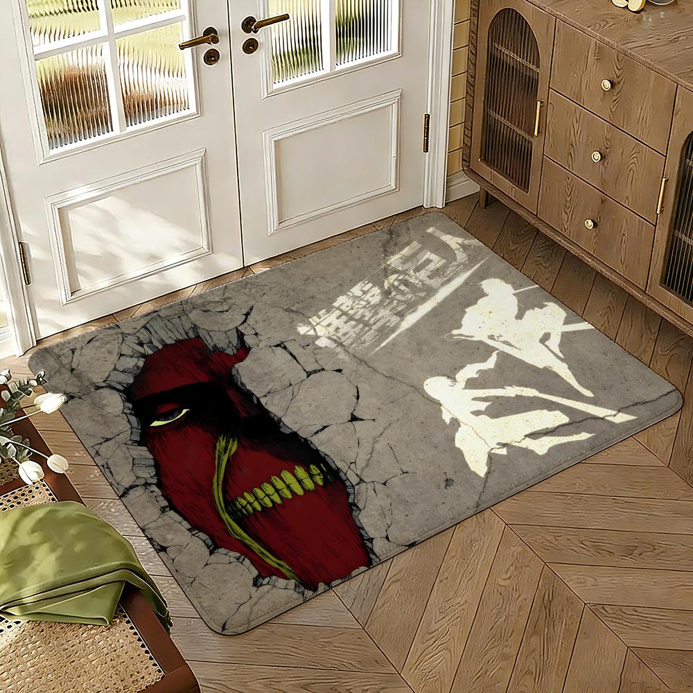 Attack-on-Titans Anime Floor Mat Soft Thickened Absorbent Non-Slip Bedroom Living Room Door Mat Home Decor Flannel Rugs