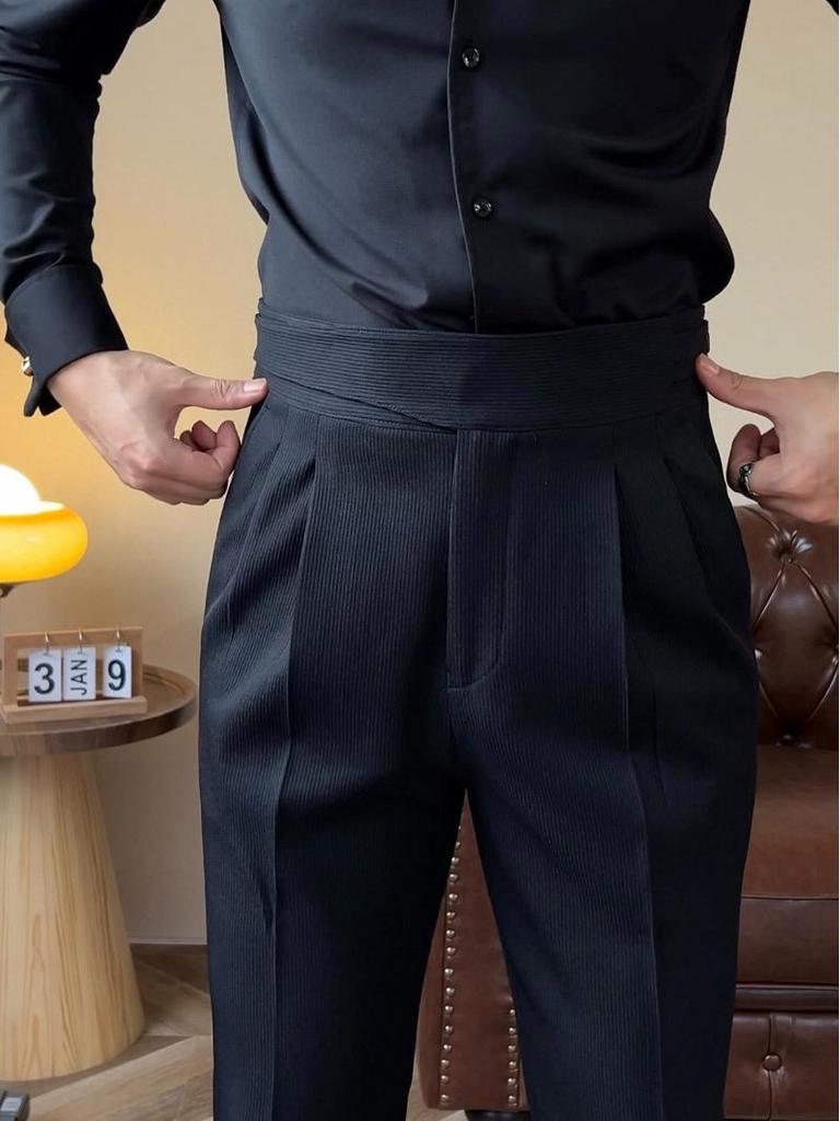 Ruishen Clothing Italian-Style Gurkha High-Waist Straight-Leg Casual Suit Pants