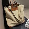 Canvas Bag Women's Large-capacity New Fashion Versatile Autumn and Winter Shoulder Bag Portable Bucket Tote Bag