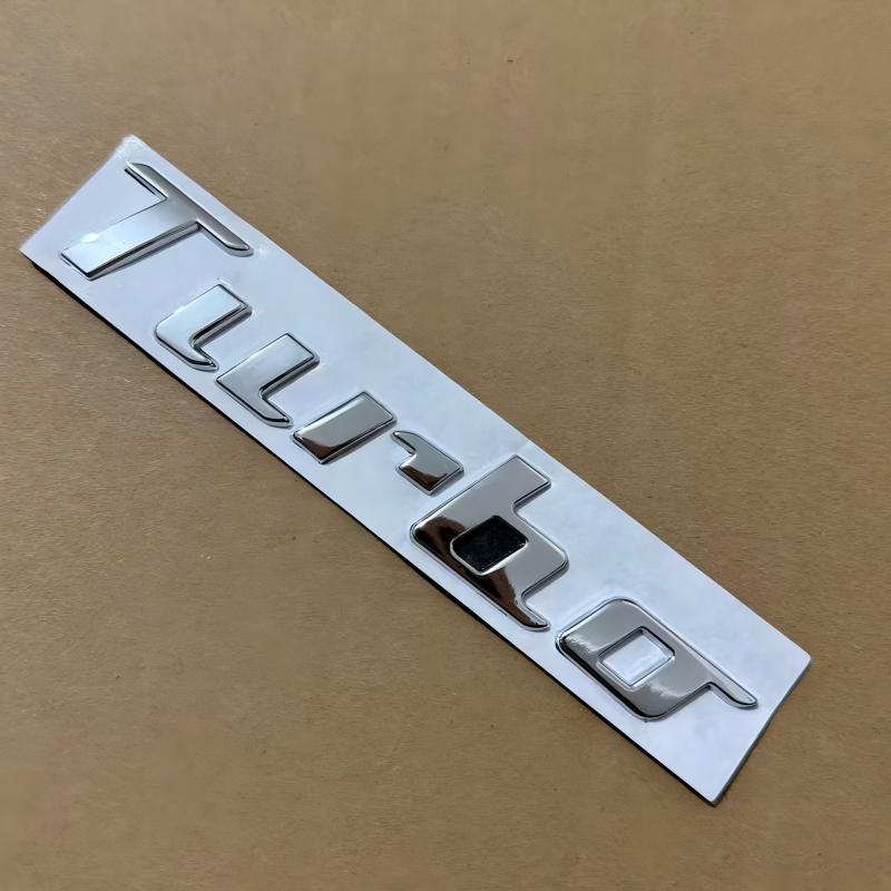 1Pc New Metal Car Badges Turbo Trunk Emblem Stickers Decals Decor For Beetle Turbocharger Boost Loading Boosting