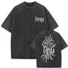 Gojira Frankreich 2025 Tour Vintage Säurewäsche Doppelseitiges Grafik-Oversized-Schwarzes T-Shirt | Progressive Metal Band Fan Tour Merchandise Tee