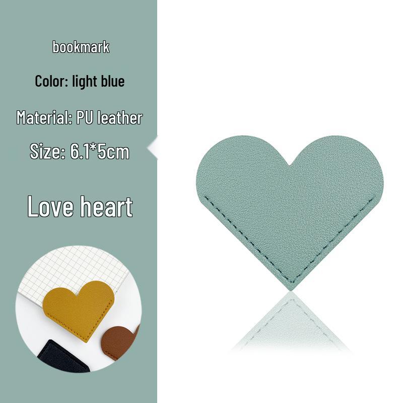 Customizable Heart-Shaped Leather Bookmarks: Variety of Styles and Colors Available