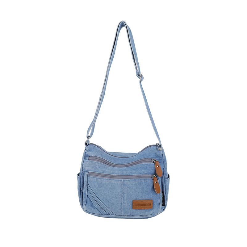 Borsa in Denim da Donna a Spalla per Pendolari Borsa a Tracolla di Grande Capacità