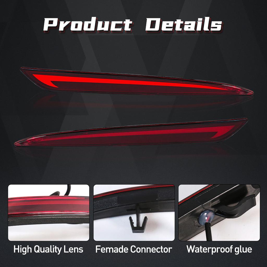 Für Ford Mondeo Fusion 2013 2014 2015 2016 2017 2018 LED Heckstoßstange Reflektor Lichter Bremse Warnung Dynamische Blinker Lampe 12V