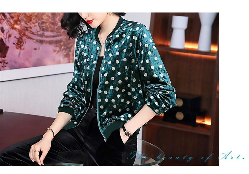 Women's Spring/Autumn Korean Gold Velvet Loose Fit Slimming Baseball Jacket