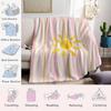 Pink Stripe Sunny Flannel Blanket Warm Soft Halloween Christmas Couch Warm Cozy Decorative Decor Gift for All Season