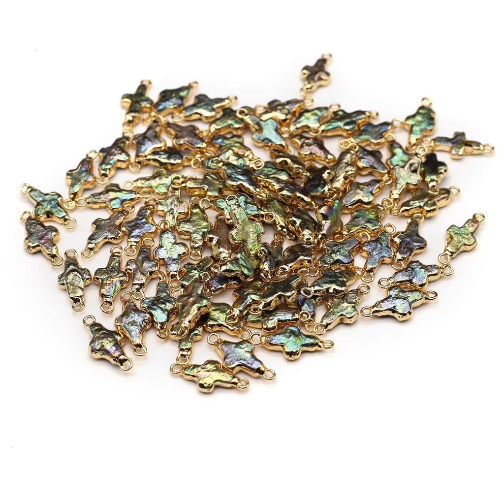 1Pcs/2Pcs Baroque Pearl Connector Freshwater Pearl Variant Cross-Shaped Connector For Jewelry Making DIY Necklace Accessory