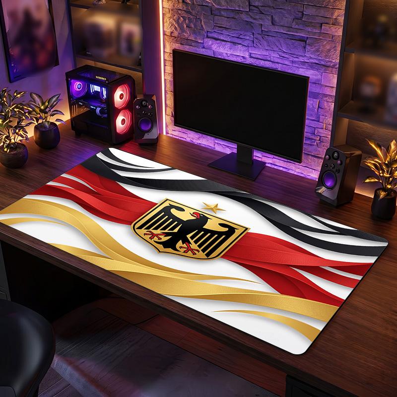 Germany Football Crest Mouse Pad, Extended Non Slip Rubber Desk Mat for Gaming Office Laptop Fan Gift