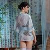 Sexy Unterwäsche Japanischer Sexy Cardigan Dreiteiliger Pyjama Große Größe Kimono-Set Süße Schleife Perspektive