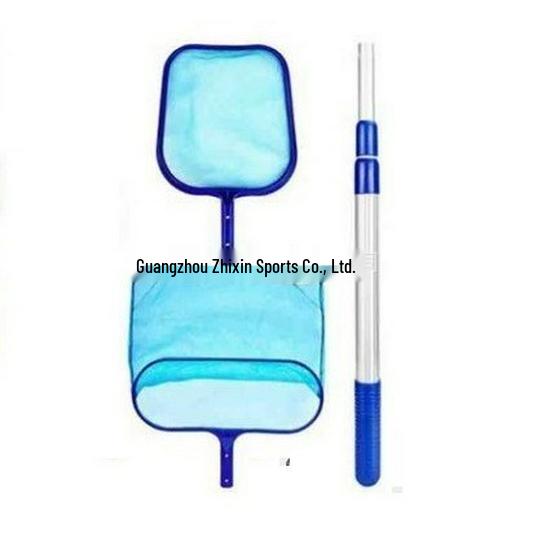 Swimming Pool Cleaning Set with Three-Section Pole, Deep Net, and Shallow Net